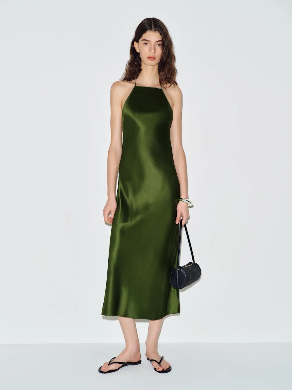 Reformation Maripaz Silk Dress In topiary, NEW WITHOUT TAGS, NEVER WORN,NO FLAWS